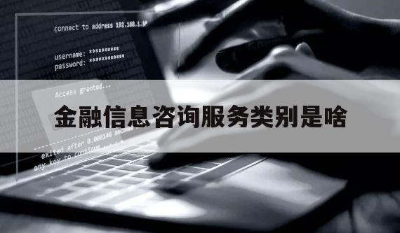 金融信息咨询服务类别是啥（金融信息服务都有哪些）