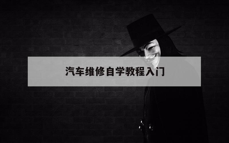 汽车维修自学教程入门（汽车维修自学视频教程）