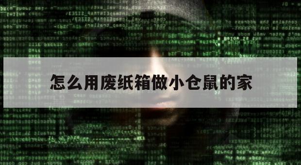 怎么用废纸箱做小仓鼠的家（用纸箱做仓鼠的家简单）