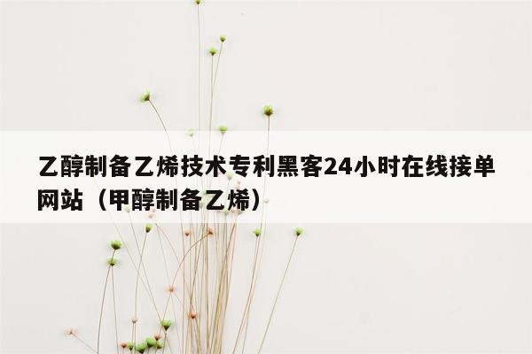 乙醇制备乙烯技术专利黑客24小时在线接单网站（甲醇制备乙烯）