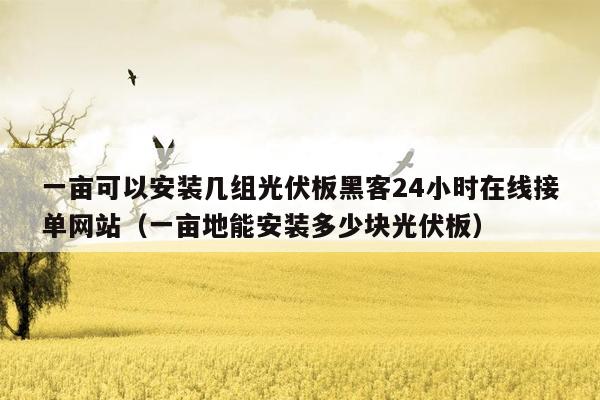 一亩可以安装几组光伏板黑客24小时在线接单网站（一亩地能安装多少块光伏板）