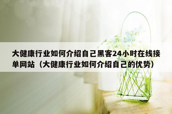 大健康行业如何介绍自己黑客24小时在线接单网站（大健康行业如何介绍自己的优势）