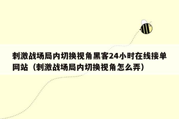 刺激战场局内切换视角黑客24小时在线接单网站（刺激战场局内切换视角怎么弄）