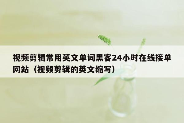 视频剪辑常用英文单词黑客24小时在线接单网站（视频剪辑的英文缩写）