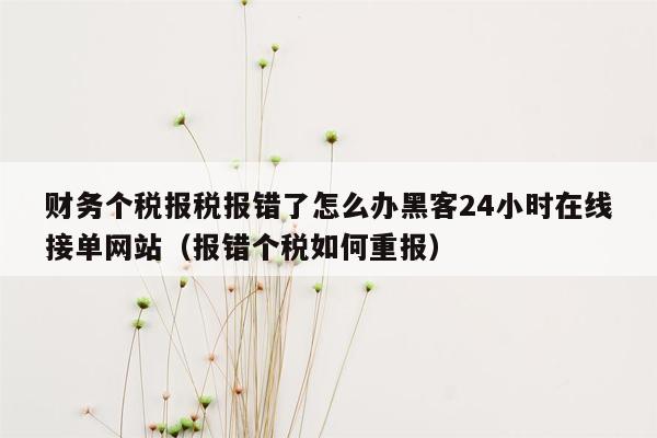 财务个税报税报错了怎么办黑客24小时在线接单网站（报错个税如何重报）