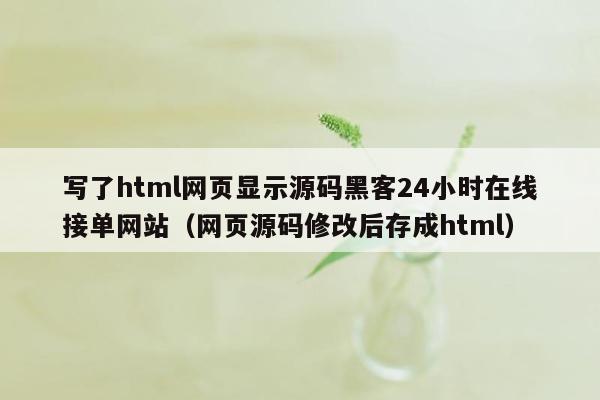 写了html网页显示源码黑客24小时在线接单网站（网页源码修改后存成html）