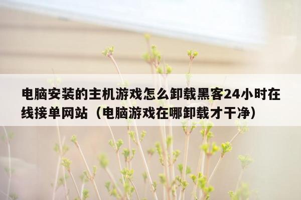 电脑安装的主机游戏怎么卸载黑客24小时在线接单网站（电脑游戏在哪卸载才干净）