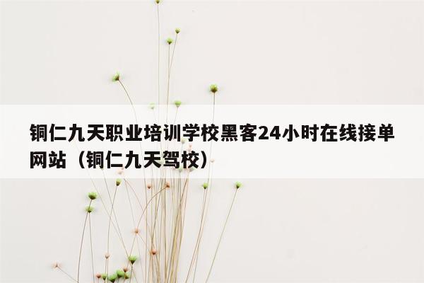 铜仁九天职业培训学校黑客24小时在线接单网站（铜仁九天驾校）