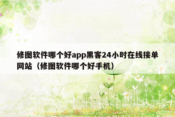 修图软件哪个好app黑客24小时在线接单网站（修图软件哪个好手机）