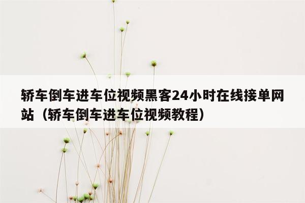轿车倒车进车位视频黑客24小时在线接单网站（轿车倒车进车位视频教程）