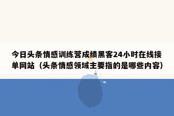 今日头条情感训练营成绩黑客24小时在线接单网站（头条情感领域主要指的是哪些内容）