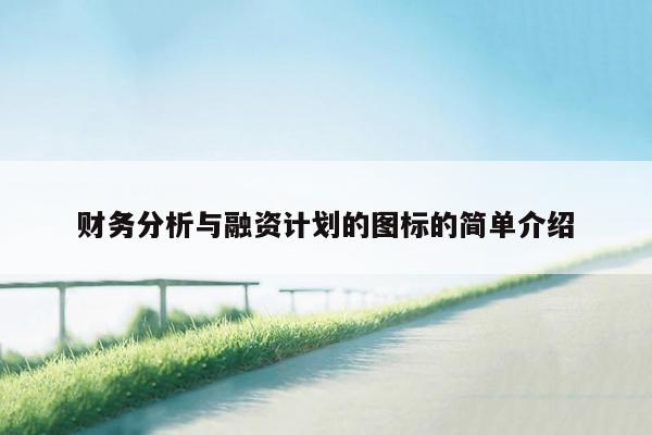 财务分析与融资计划的图标的简单介绍