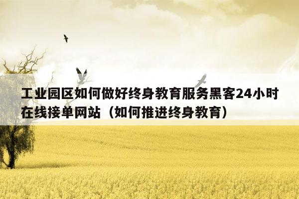 工业园区如何做好终身教育服务黑客24小时在线接单网站（如何推进终身教育）