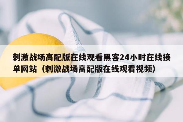 刺激战场高配版在线观看黑客24小时在线接单网站（刺激战场高配版在线观看视频）