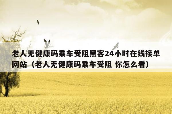老人无健康码乘车受阻黑客24小时在线接单网站（老人无健康码乘车受阻 你怎么看）