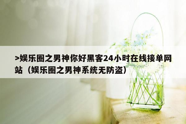 >娱乐圈之男神你好黑客24小时在线接单网站（娱乐圈之男神系统无防盗）