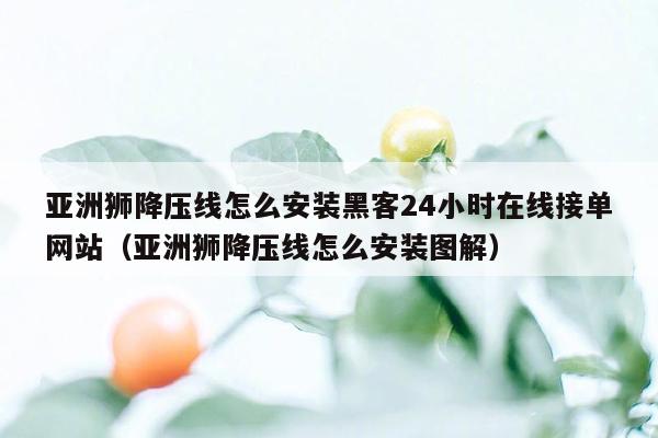 亚洲狮降压线怎么安装黑客24小时在线接单网站（亚洲狮降压线怎么安装图解）