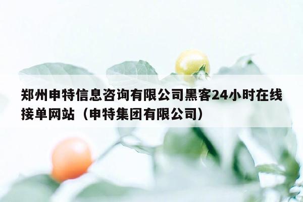 郑州申特信息咨询有限公司黑客24小时在线接单网站（申特集团有限公司）